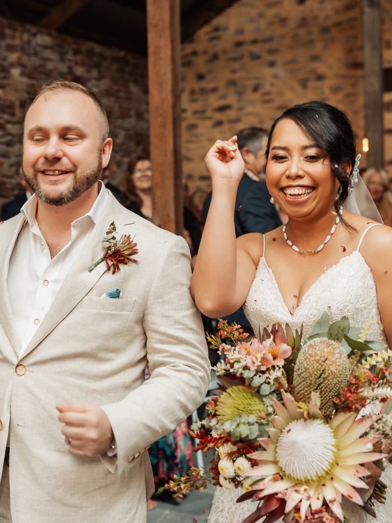 A beautiful wedding arbour or arch spray using native local flowers. Designed by Tania Guest, local florist from The Seasonal Bunch in Happy Valley, SA