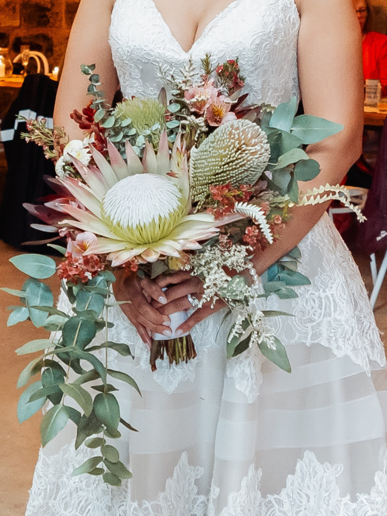 A beautiful wedding bridal bouquet using native local flowers. Designed by Tania Guest, local florist from The Seasonal Bunch in Happy Valley, SA