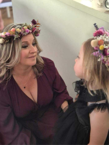 Beautiful Bride and Flower Girl wedding flower crowns using local dried flowers. Designed by Tania Guest, local florist from The Seasonal Bunch in Happy Valley, SA