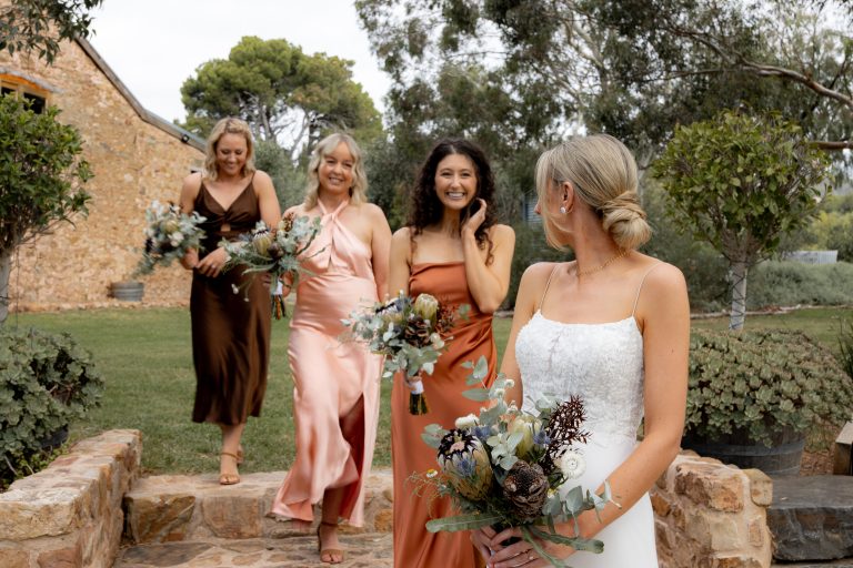 Beautiful wedding bouquets for the bride and bridesmaid using native local flowers. Designed by Tania Guest, local florist from The Seasonal Bunch in Happy Valley, SA