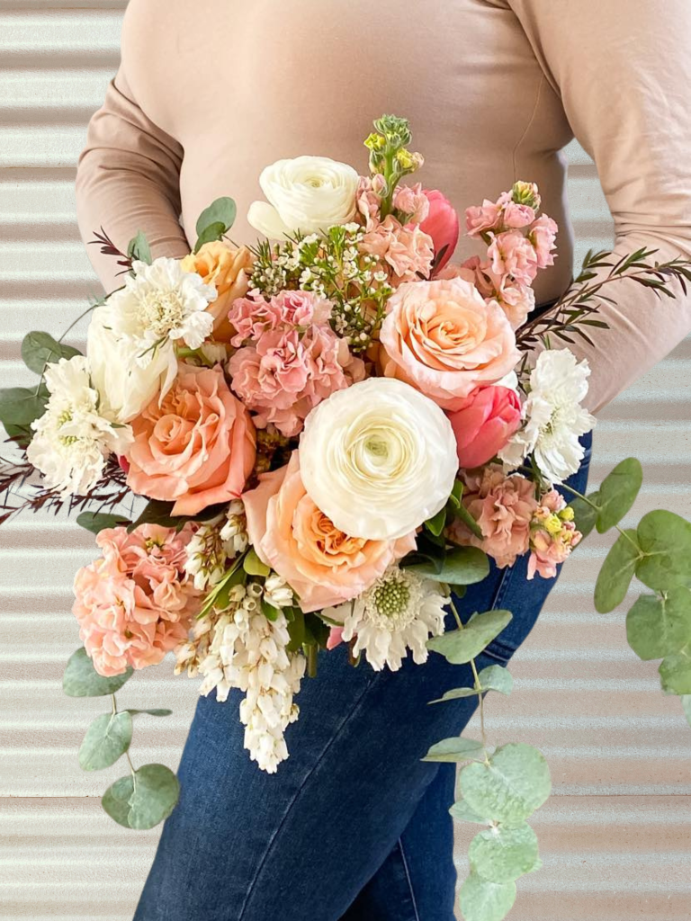 A beautiful wedding bridal bouquet using native local flowers. Designed by Tania Guest, local florist from The Seasonal Bunch in Happy Valley, SA